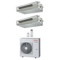 Immagine di Toshiba CANALIZZABILE Climatizzatore canalizzabile dual split inverter | unità esterna R32 8 kW unità interne 7000+7000 BTU RAS-4M27G3AVG-E+RAS-M[07|07]U2DVG-E