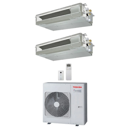 Immagine di Toshiba CANALIZZABILE Climatizzatore canalizzabile dual split inverter | unità esterna R32 10 kW unità interne 10000+24000 BTU RAS-5M34G3AVG-E+RAS-M[10|24]U2DVG-E