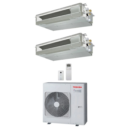 Immagine di Toshiba CANALIZZABILE Climatizzatore canalizzabile dual split inverter | unità esterna R32 10 kW unità interne 10000+24000 BTU RAS-5M34G3AVG-E+RAS-M[10|24]U2DVG-E