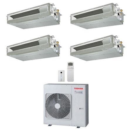 Immagine di Toshiba CANALIZZABILE Climatizzatore canalizzabile quadri split inverter | unità esterna R32 10 kW unità interne 7000+7000+7000+7000 BTU RAS-5M34G3AVG-E+RAS-M[07|07|07|07]U2DVG-E