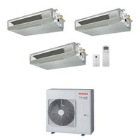 Immagine di Toshiba CANALIZZABILE Climatizzatore canalizzabile trial split inverter | unità esterna R32 10 kW unità interne 7000+7000+7000 BTU RAS-5M34G3AVG-E+RAS-M[07|07|07]U2DVG-E