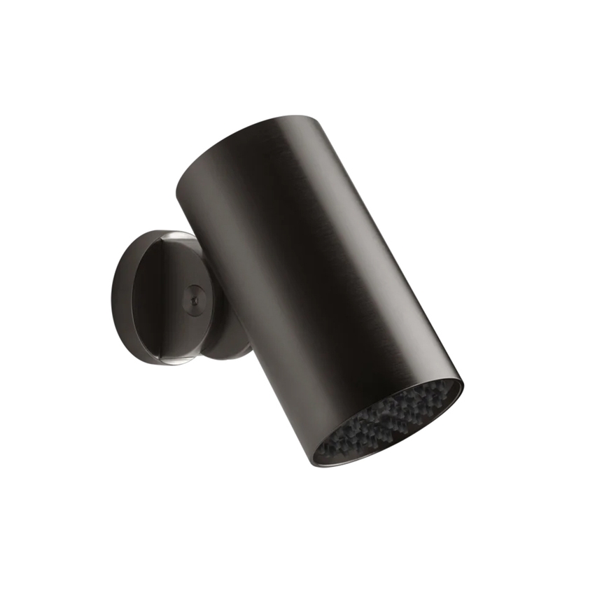 Immagine di Gessi SHOWER soffione doccia anticalcare a parete orientabile, con funzione pioggia, finitura black metal brushed PVD 57203#707