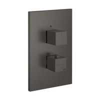 Immagine di Gessi SHOWER miscelatore termostatico doccia a parete, 3 uscite, senza corpo incasso, finitura black metal brushed PVD 20190#707