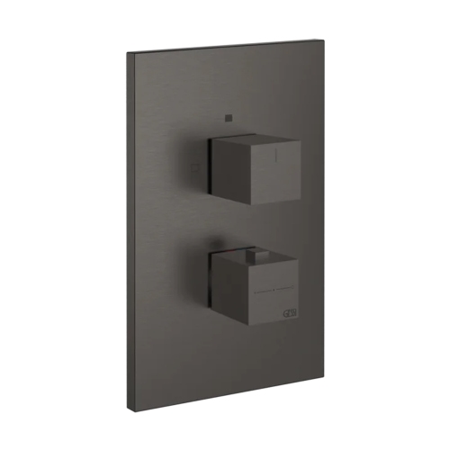 Immagine di Gessi SHOWER miscelatore termostatico doccia a parete, 3 uscite, senza corpo incasso, finitura black metal brushed PVD 20190#707