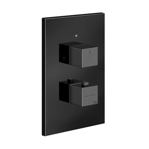 Immagine di Gessi SHOWER miscelatore termostatico doccia a parete, 3 uscite, senza corpo incasso, finitura black metal PVD 20190#706