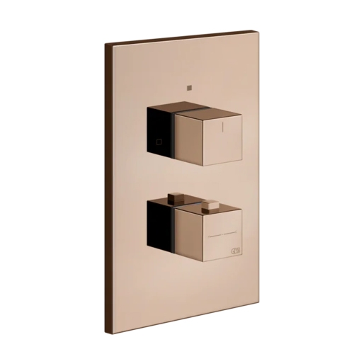 Immagine di Gessi SHOWER miscelatore termostatico doccia a parete, 3 uscite, senza corpo incasso, finitura copper PVD 20190#030