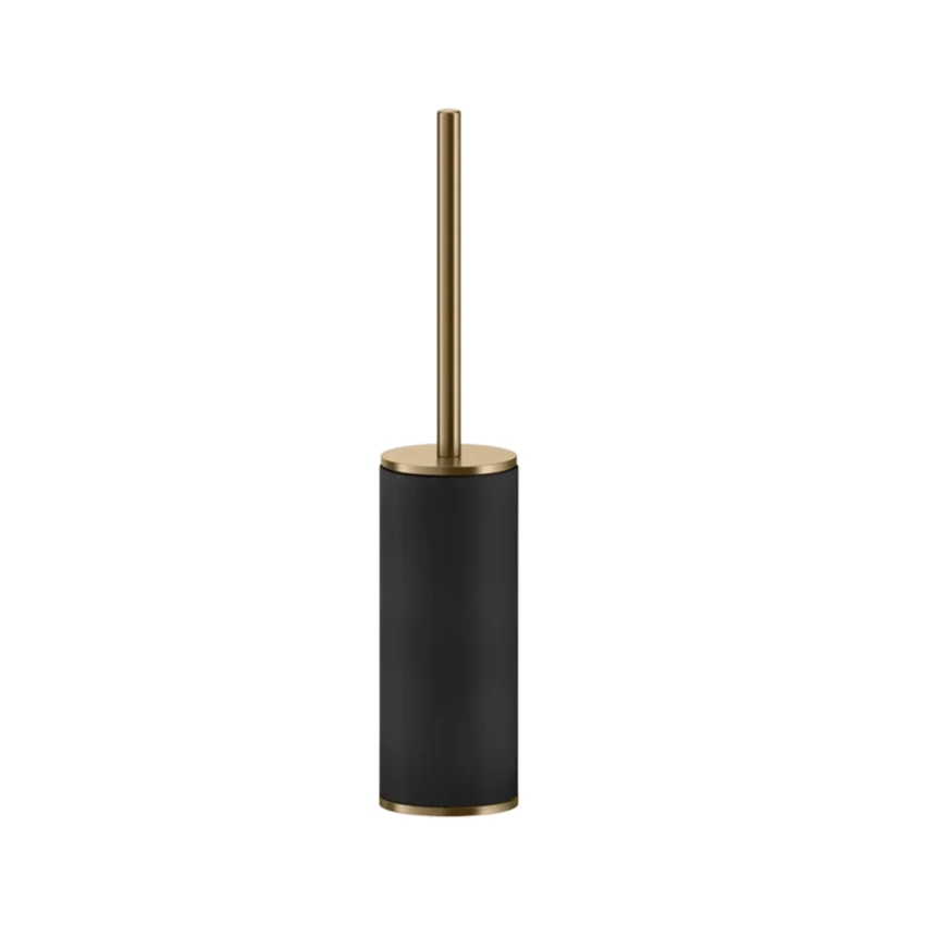 Immagine di Gessi VENTI20 porta scopino d'appoggio, colore bianco e parte in metallo finitura warm bronze brushed PVD 58544#726