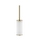 Gessi VENTI20 porta scopino d'appoggio, colore bianco e parte in metallo finitura brushed brass PVD 58543#727
