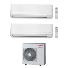 Immagine di Toshiba CLASSIC Climatizzatore a parete dual split inverter bianco | unità esterna R32 7 kW unità interne 5000+5000 BTU RAS-3M26G3AVG-E+RASB[05|05]B2KVGE2