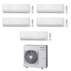 Immagine di Toshiba CLASSIC Climatizzatore a parete penta split inverter bianco | unità esterna R32 10 kW unità interne 5000+5000+5000+5000+5000 BTU RAS-5M34G3AVG-E+RASB[05|05|05|05|05]B2KVGE2