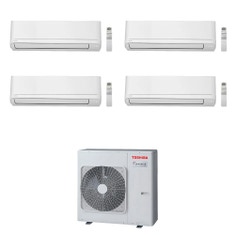 Immagine di Toshiba CLASSIC Climatizzatore a parete quadri split inverter bianco | unità esterna R32 10 kW unità interne 5000+5000+5000+5000 BTU RAS-5M34G3AVG-E+RASB[05|05|05|05]B2KVGE2