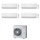 Toshiba CLASSIC Climatizzatore a parete quadri split inverter bianco | unità esterna R32 10 kW unità interne 5000+5000+5000+5000 BTU RAS-5M34G3AVG-E+RASB[05|05|05|05]B2KVGE2