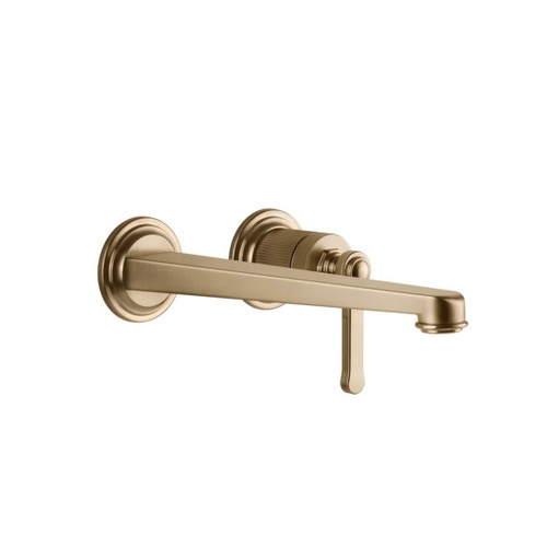 Immagine di Gessi VENTI20 miscelatore lavabo da parete P.26 cm, senza scarico, finitura warm bronze brushed PVD 65088#726
