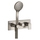 Gessi VIA MANZONI miscelatore doccia a parete, 2 uscite, con deviatore, presa acqua, supporto, flessibile 150 cm e doccetta anticalcare, senza corpo incasso, finitura finox brushed nickel 44901#149