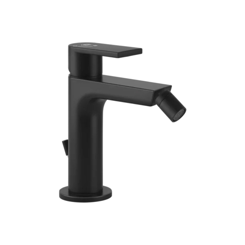 Immagine di Gessi VIA MANZONI miscelatore bidet con scarico e flessibili di collegamento, con risparmio energetico, colore nero finitura opaco 38608#299