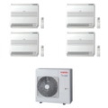 Immagine di Toshiba CONSOLE Climatizzatore a pavimento quadri split inverter bianco | unità esterna R32 10 kW unità interne 7000+7000+7000+10000 BTU RAS-5M34G3AVG-E+RAS-[M07|M07|M07|B10]J2FVG-E