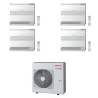 Immagine di Toshiba CONSOLE Climatizzatore a pavimento quadri split inverter bianco | unità esterna R32 10 kW unità interne 7000+7000+7000+7000 BTU RAS-5M34G3AVG-E+RAS-[M07|M07|M07|M07]J2FVG-E