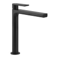 Immagine di Gessi VIA MANZONI miscelatore lavabo H.30 cm, senza scarico, con flessibili di collegamento e risparmio energetico, colore nero finitura opaco 38610#299