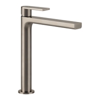 Immagine di Gessi VIA MANZONI miscelatore lavabo H.30 cm, senza scarico, con flessibili di collegamento e risparmio energetico, finitura finox brushed nickel 38610#149