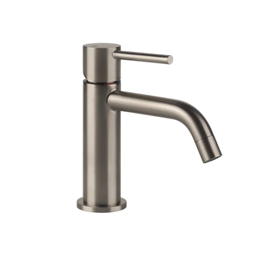 Immagine di Gessi VIA TORTONA miscelatore lavabo senza scarico, con flessibili di collegamento, finitura finox brushed nickel 18602#149