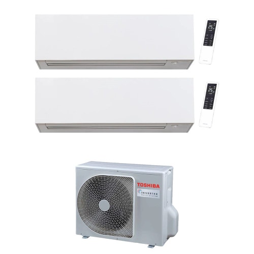 Immagine di Toshiba DAISEIKAI 10 WHITE Climatizzatore a parete dual split inverter Wi-Fi bianco | unità esterna R32 5.2 kW unità interne 10000+10000 BTU RAS-3M18G3AVG-E+RAS-B[10|10]S4KVPG-E