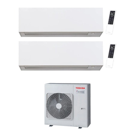 Immagine di Toshiba DAISEIKAI 10 WHITE Climatizzatore a parete dual split inverter Wi-Fi bianco | unità esterna R32 10 kW unità interne 13000+13000 BTU RAS-5M34G3AVG-E+RAS-B[13|13]S4KVPG-E