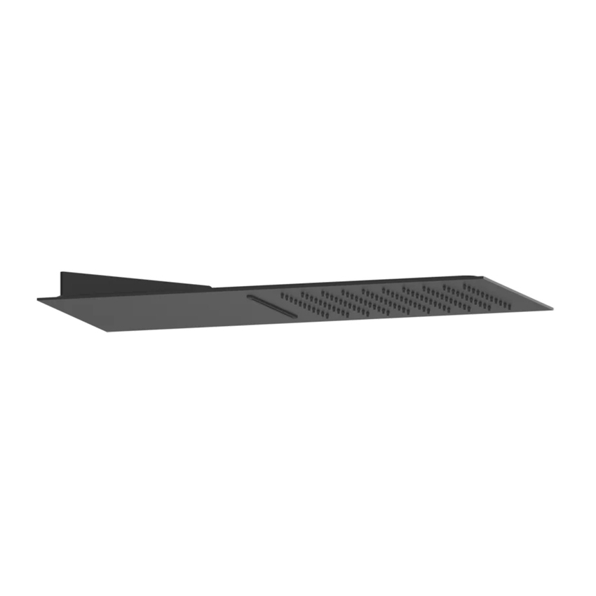 Immagine di Gessi WELLNESS sistema multifunzione a parete Quadro 200 con funzioni pioggia/cascata, colore nero finitura opaco 33063#299