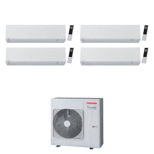 Immagine di Toshiba SHORAI EDGE WHITE Climatizzatore a parete quadri split inverter Wi-Fi bianco | unità esterna R32 10 kW unità interne 7000+7000+7000+10000 BTU RAS-5M34G3AVG-E+RAS-[B07|B07|B07|B10]G3KVSG-E