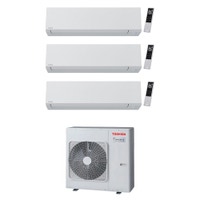 Immagine di Toshiba SHORAI EDGE WHITE Climatizzatore a parete trial split inverter Wi-Fi bianco | unità esterna R32 10 kW unità interne 7000+7000+10000 BTU RAS-5M34G3AVG-E+RAS-[B07|B07|B10]G3KVSG-E