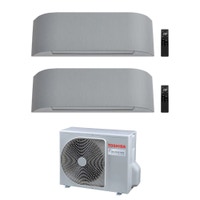Immagine di Toshiba HAORI Climatizzatore a parete dual split inverter Wi-Fi light grey | unità esterna R32 5.2 kW unità interne 7000+7000 BTU RAS-2M18G3AVG-E+RAS-[M07|M07]N4KVRG-E