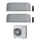 Toshiba HAORI Climatizzatore a parete dual split inverter Wi-Fi light grey | unità esterna R32 10 kW unità interne 13000+13000 BTU RAS-5M34G3AVG-E+RAS-[B13|B13]N4KVRG-E