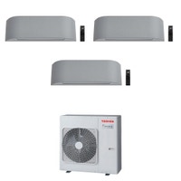 Immagine di Toshiba HAORI Climatizzatore a parete trial split inverter Wi-Fi light grey | unità esterna R32 10 kW unità interne 7000+7000+7000 BTU RAS-5M34G3AVG-E+RAS-[M07|M07|M07]N4KVRG-E