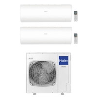 Immagine di Haier PEARL Climatizzatore a parete dual split inverter Wi-Fi bianco | unità esterna R32 12.5 kW unità interne 7000+9000 BTU 5U125S2SN1FA+AS[20]PBAHRA+AS[25]PBPHRA-PRE