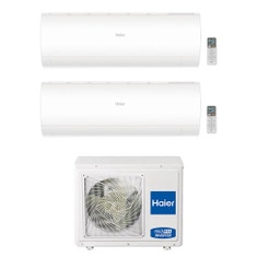 Immagine di Haier PEARL Climatizzatore a parete dual split inverter Wi-Fi bianco | unità esterna R32 7 kW unità interne 12000+18000 BTU 3U70S2SR5FA+AS[35]PBPHRA-PRE+AS[50]PDAHRA