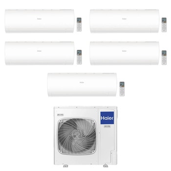 Immagine di Haier PEARL Climatizzatore a parete penta split inverter Wi-Fi bianco | unità esterna R32 12.5 kW unità interne 7000+7000+7000+7000+7000 BTU 5U125S2SN1FA+AS[20|20|20|20|20]PBAHRA