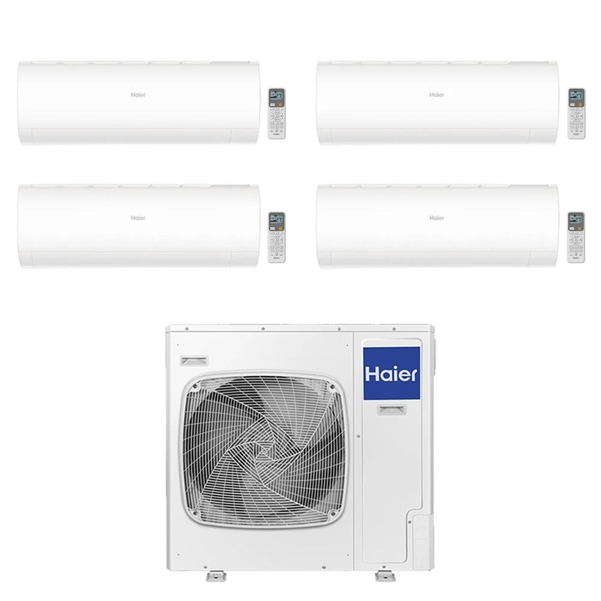 Immagine di Haier PEARL Climatizzatore a parete quadri split inverter Wi-Fi bianco | unità esterna R32 12.5 kW unità interne 7000+7000+7000+7000 BTU 5U125S2SN1FA+AS[20|20|20|20]PBAHRA