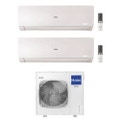 Immagine di Haier FLEXIS PLUS Climatizzatore a parete dual split inverter Wi-Fi bianco | unità esterna R32 12.5 kW unità interne 12000+18000 BTU 5U125S2SN1FA+AS[35|50]S2SF1FA-MW3