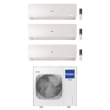 Immagine di Haier FLEXIS PLUS Climatizzatore a parete trial split inverter Wi-Fi bianco | unità esterna R32 12.5 kW unità interne 7000+7000+7000 BTU 5U125S2SN1FA+AS[20|20|20]S2SF1FA-MW3
