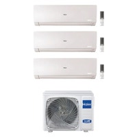 Immagine di Haier FLEXIS PLUS Climatizzatore a parete trial split inverter Wi-Fi bianco | unità esterna R32 9 kW unità interne 7000+7000+9000 BTU 5U90S2SS5FA+AS[20|20|25]S2SF1FA-MW3
