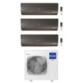 Immagine di Haier FLEXIS PLUS Climatizzatore a parete trial split inverter Wi-Fi nero | unità esterna R32 12.5 kW unità interne 9000+9000+9000 BTU 5U125S2SN1FA+AS[25|25|25]S2SF1FA-MB3