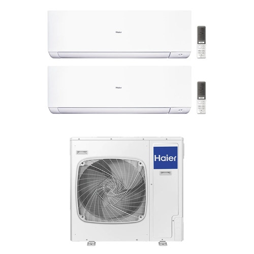Immagine di Haier EXPERT Climatizzatore a parete dual split inverter Wi-Fi bianco | unità esterna R32 12.5 kW unità interne 7000+7000 BTU 5U125S2SN1FA+AS[20|20]XCAHRA