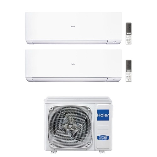 Immagine di Haier EXPERT Climatizzatore a parete dual split inverter Wi-Fi bianco | unità esterna R32 10 kW unità interne 7000+7000 BTU 5U105S2SS5FA+AS[20|20]XCAHRA