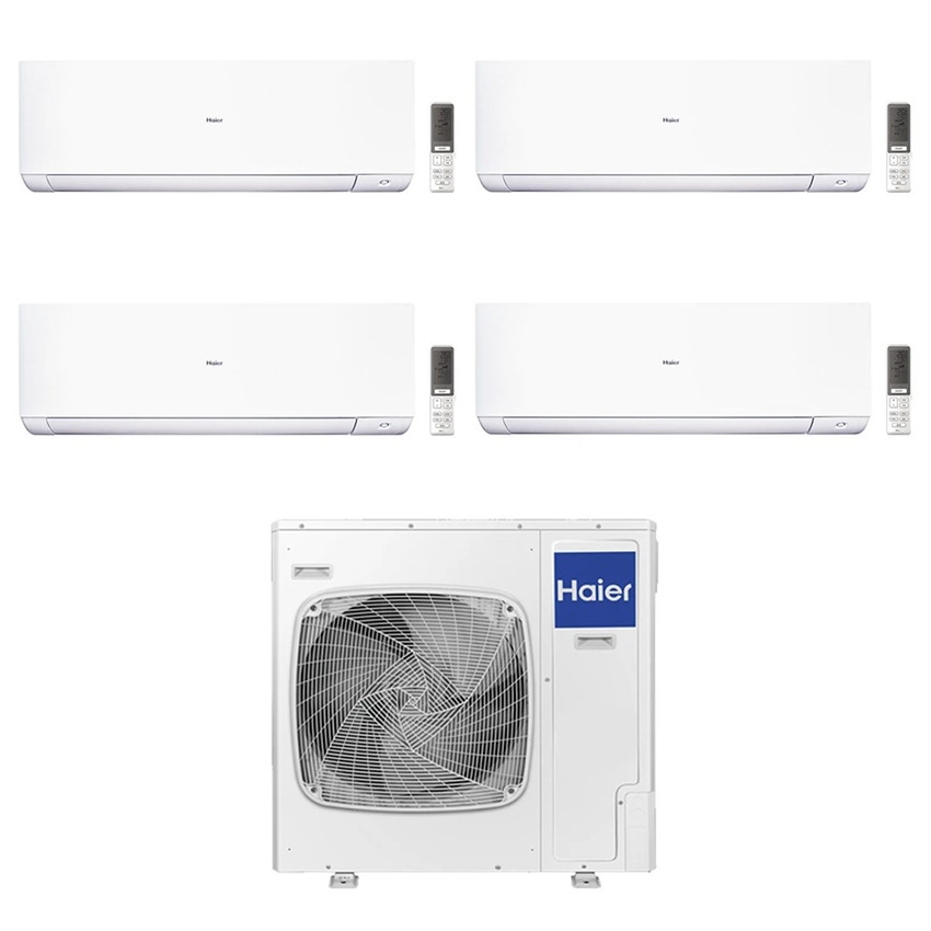 Immagine di Haier EXPERT Climatizzatore a parete quadri split inverter Wi-Fi bianco | unità esterna R32 12.5 kW unità interne 7000+7000+7000+7000 BTU 5U125S2SN1FA+AS[20|20|20|20]XCAHRA