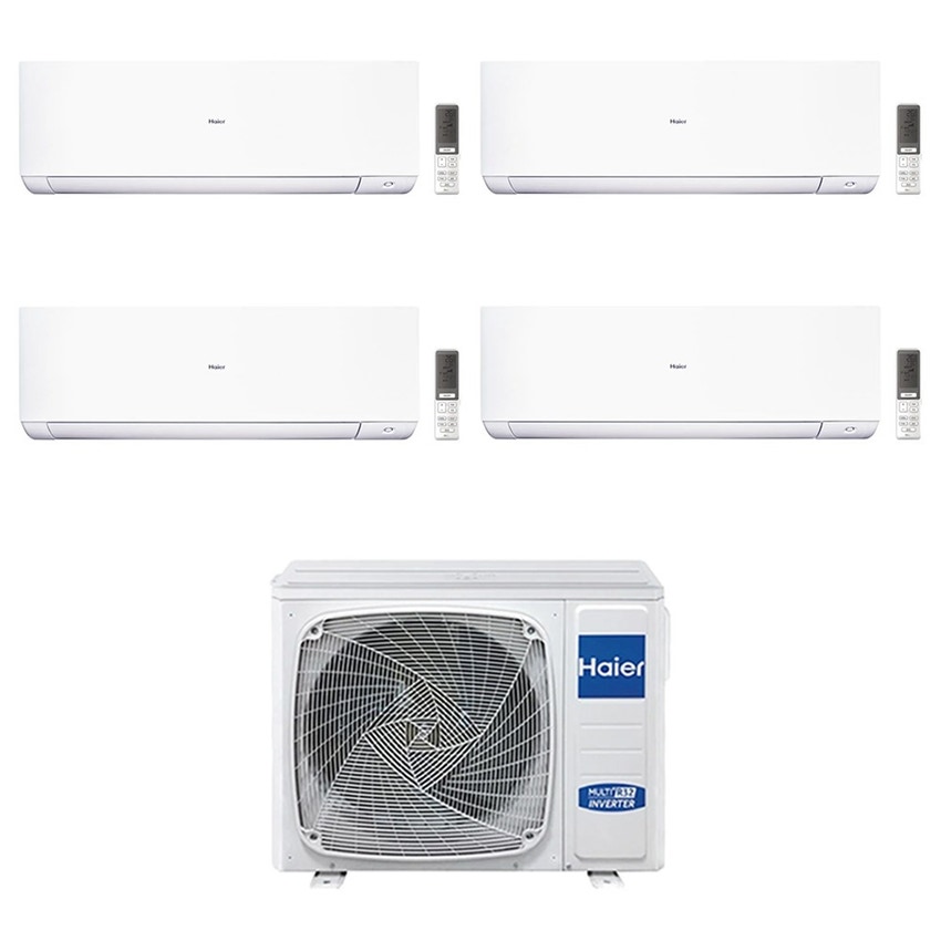 Immagine di Haier EXPERT Climatizzatore a parete quadri split inverter Wi-Fi bianco | unità esterna R32 10 kW unità interne 7000+7000+7000+12000 BTU 5U105S2SS5FA+AS[20|20|20|35]XCAHRA