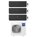 Immagine di Haier EXPERT Climatizzatore a parete trial split inverter Wi-Fi nero | unità esterna R32 12.5 kW unità interne 9000+15000+18000 BTU 5U125S2SN1FA+AS[25|42(1)|50]XCAHRA-MB