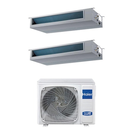 Immagine di Haier CANALIZZATO Media pressione Climatizzatore canalizzabile dual split inverter Wi-Fi | unità esterna R32 10 kW unità interne 12000+12000 BTU 5U105S2SS5FA+AD[35|35]S2SM9FA(H)