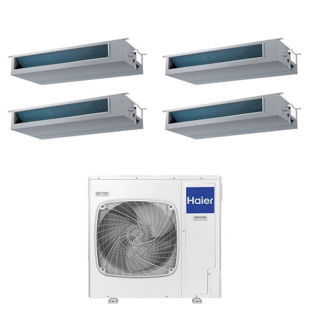 Immagine di Haier CANALIZZATO Media pressione Climatizzatore canalizzabile quadri split inverter Wi-Fi | unità esterna R32 12.5 kW unità interne 12000+12000+12000+12000 BTU 5U125S2SN1FA+AD[35|35|35|35]S2SM9FA(H)