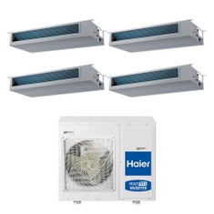 Immagine di Haier CANALIZZATO Media pressione Climatizzatore canalizzabile quadri split inverter Wi-Fi | unità esterna R32 8.5 kW unità interne 12000+12000+12000+12000 BTU 4U85S2SR5FA+AD[35|35|35|35]S2SM9FA(H)