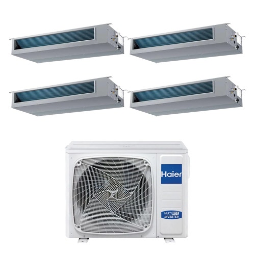 Immagine di Haier CANALIZZATO Media pressione Climatizzatore canalizzabile quadri split inverter Wi-Fi | unità esterna R32 10 kW unità interne 12000+12000+12000+12000 BTU 5U105S2SS5FA+AD[35|35|35|35]S2SM9FA(H)