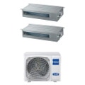 Immagine di Haier CANALIZZATO SLIM Bassa pressione Climatizzatore canalizzabile dual split inverter Wi-Fi | unità esterna R32 9 kW unità interne 9000+9000 BTU 5U90S2SS5FA+AD[25|25]S2SS1FA(H)